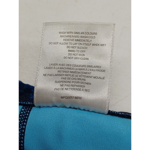 MPG Womens Blue Black Striped Athletic Yoga capri leggings Zip Size L - Picture 9 of 9